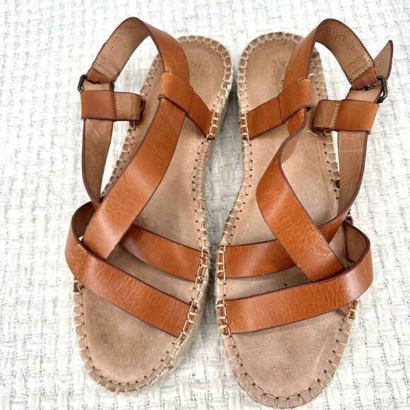 Madewell Shoes - Madewell Tan Leather Espadrille Slingback Sandals